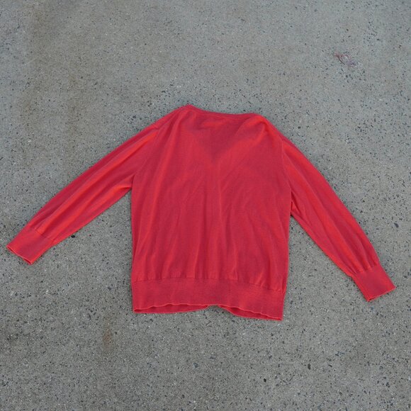 J.Crew M The Clare 100% Cotton Red Cardigan - Picture 3 of 7